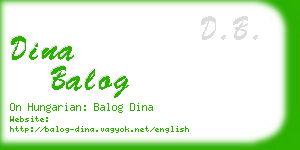 dina balog business card